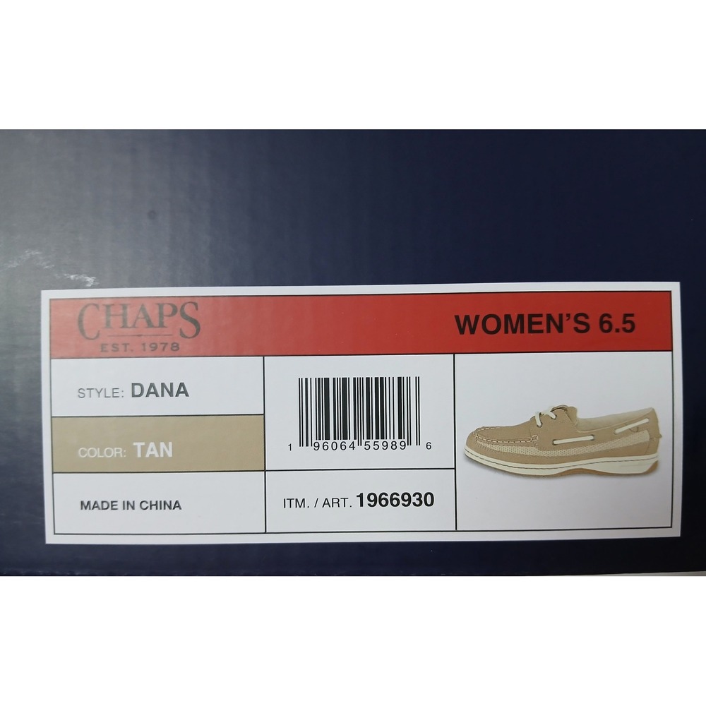 Chaps Dana Womens Boat Shoes Tan Mesh Memory Foam Loafers 1966930 Size 6.5 NEW - Picture 10 of 10
